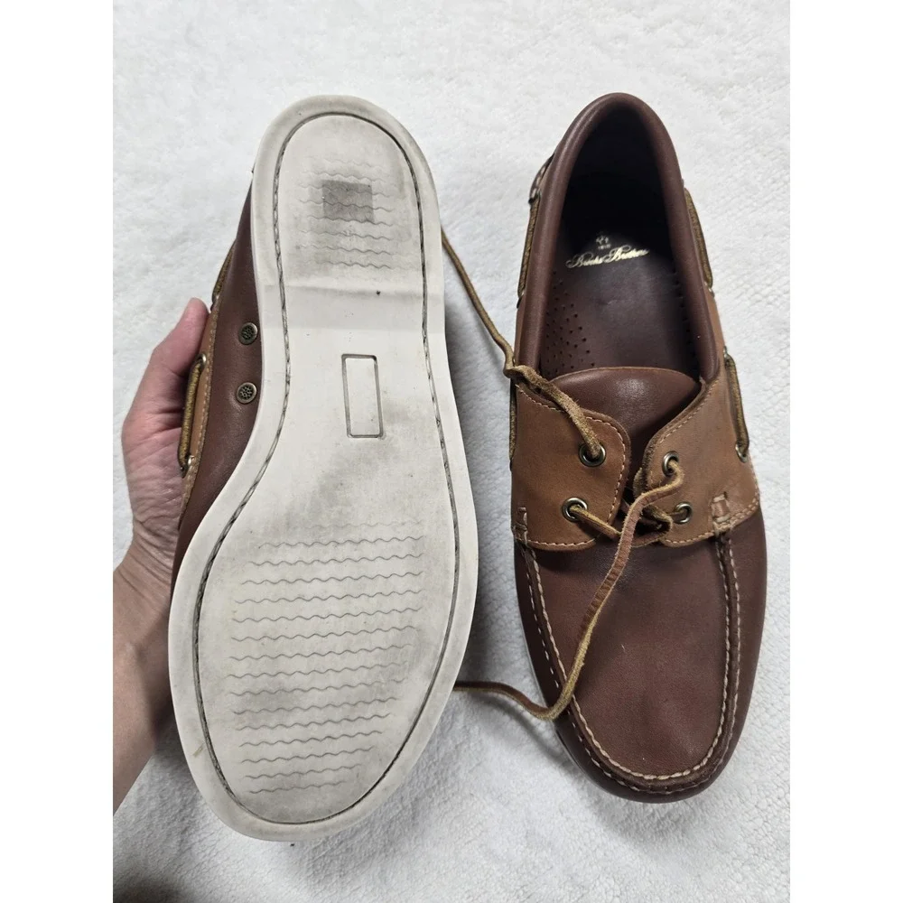 Brooks Brothers Men's Leather Boat Shoes Size 9 D Brown Deck‎ Shoes